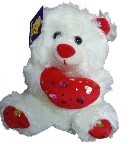 Urso c/Coração PP-"15cm" p/Cesta