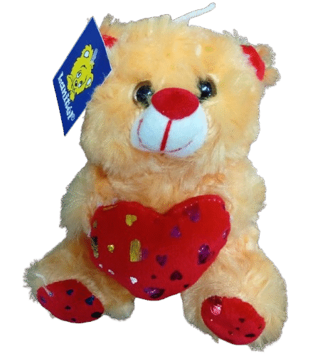 Urso c/Coração PP-"15cm" p/Cesta