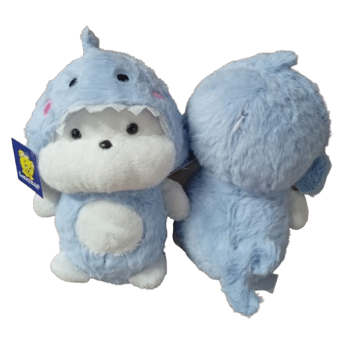 Urso c/fantasia de Tubarão- 22cm
